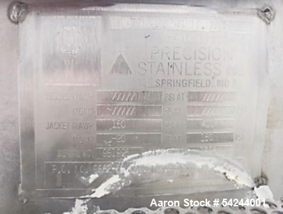 37 cu.ft. Precision Stainless, Jacketed Double Ribbon Blender, Stainless Steel, 300 gallon, 150 PSI Jacket, 5 - Image 3