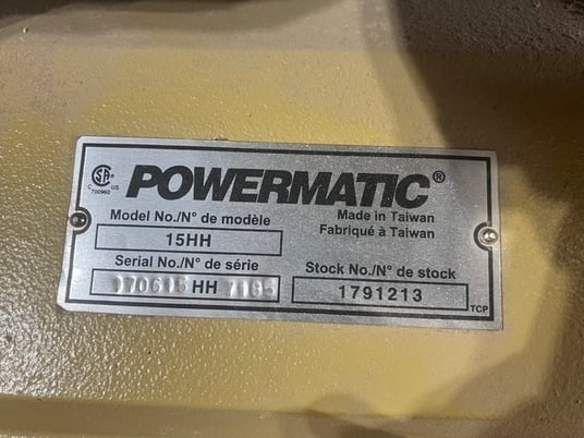 Powermatic #15-HH, Planer - Image 7
