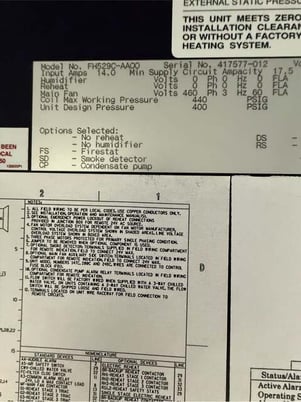 30 Ton, Liebert FH529C, CRAH, Chilled Water, 460 Volts, 3ph (29 available) - Image 6