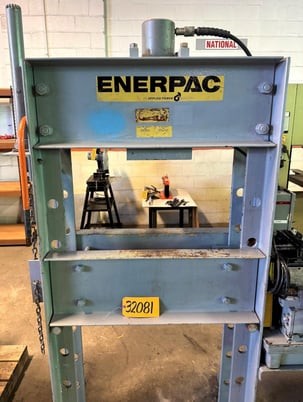 50 Ton, Enerpac, hydraulic H-frame press, 14" stroke, 50" DL, Enerpac PH462P pump - Image 4
