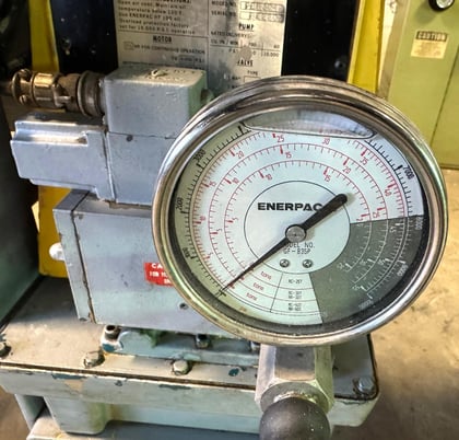 50 Ton, Enerpac, hydraulic H-frame press, 14" stroke, 50" DL, Enerpac PH462P pump - Image 8