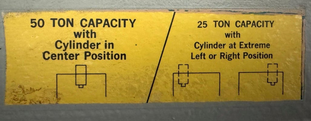 50 Ton, Enerpac, hydraulic H-frame press, 14" stroke, 50" DL, Enerpac PH462P pump - Image 9