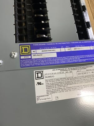 225 Amp. Square D, NQ, Panelboard, 208Y/120 Volts, 3PH, 4W, 42 Circuit, unused - Image 3