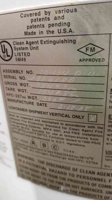 200 lbs. Fike, Clean Agent Fire Suppression Tank, FM-200 - Image 2