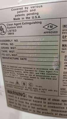 487 lbs. Fike, Clean Agent Fire Suppression Tank, FM-200 - Image 2