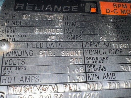 1.25" Davis Standard #DS-125, pedestal extruder, 24:1 L/D, 15:1 gearbox ratio, 5 HP, rebuilt screw - Image 2