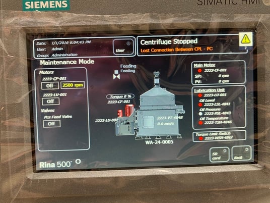 Riera Nadeu #RINA500F550, Continuous screening centrifuge, never used - Image 5