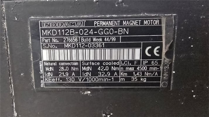 Bosch Rexroth Bosch #MKD112B-024-GG0-BN, permanent magnet servo motor, 1999 - Image 2