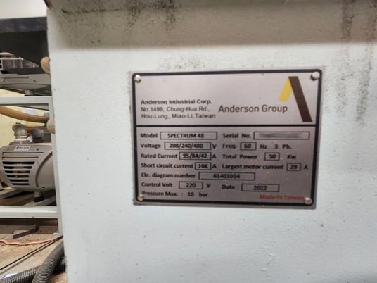 ANDI #Spectrum-M48, CNC Woodworking Router, 4' x 8' fixed single-zone vacuum table, 101" X, 62" Y, 8" Z, 12 - Image 6