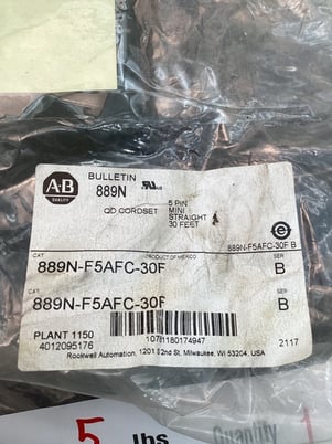 Allen-Bradley BRADLEY 889-F5AFC-30F MINI FEMALE 5-PIN CORDSET NEW - Image 6