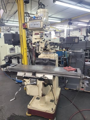 Chevalier #FM-3VKH, Bridgeport style manual knee mill, 10" x50" tbl., 3 HP, 33" X, 16" Y, 15" Z, 60-4500 RPM - Image 2