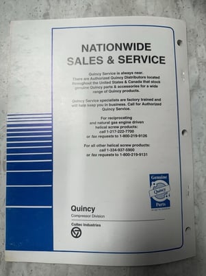 Original Quincy QMA #100/125/150 Screw Compressor Parts Manual 50026-EA - Image 4