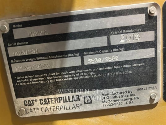 Cat TH255C, Telehandler, 2894 hours, S/N: JK201501, 2018 - Image 5