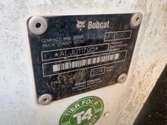 Bobcat #T590, Skid Steer, 2000 hours, 2014 - Image 5