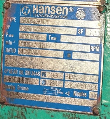 3000 HP @ 1180 RPM input, 100 RPM output, Hansen #RVN345-BNN, 11.79 :1 ratio, right angle gear reducer - Image 2