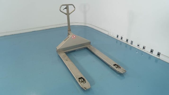 Schneider #Robusto-2300, Stainless Steel pallet jack, 38.5" W x 54" L forks - Image 1