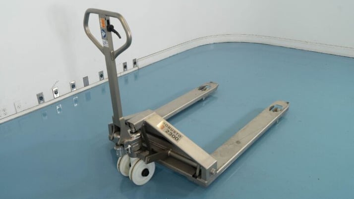 Schneider #Robusto-2300, Stainless Steel pallet jack, 38.5" W x 54" L forks - Image 2