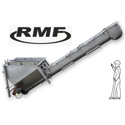 16" diameter x 19.5' long RMF #SC1618, Stainless Steel Screw Conveyor Part - Image 1