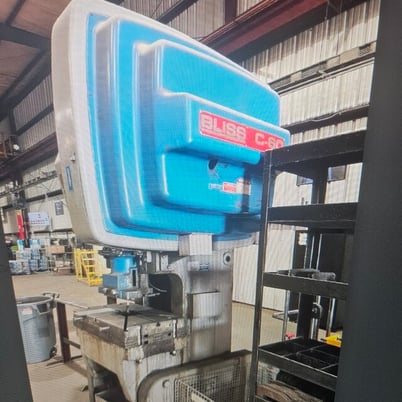 60 Ton, Bliss #C-60, punch press, 4" stroke, 14.5" Shut Height, 3" adj., 21" x32" bed, 90 SPM, 1998 - Image 1