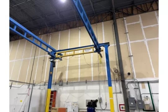 2 Ton, Gorbel, free standing crane, electric hoist w/ pendant Control, 14.5' x 23' x 13.5' - Image 2
