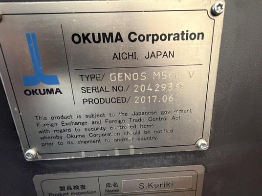 Okuma #M560-V, CNC vertical machining center, 32 automatic tool changer, 41.3" X, 22" Y, 18.1" Z, 15000 RPM - Image 5