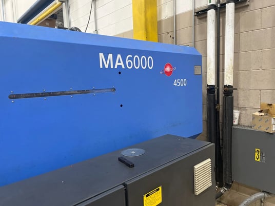 674 Ton, 110 oz., Haitian #MA6000-4500, servo hydraulic horizontal plastic injection molder, 34.65" x 34.65" - Image 7