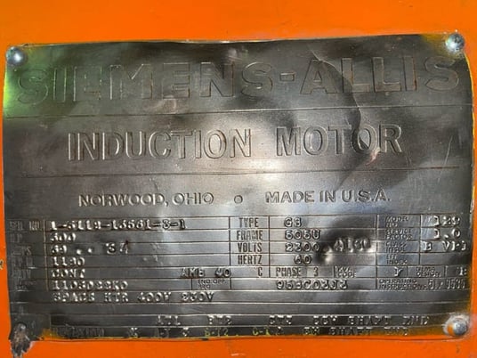 300 HP 1200 RPM Siemens-allis, Frame 505U, Drip-Proof Ball Bearing, 2300/4160 Volts - Image 3