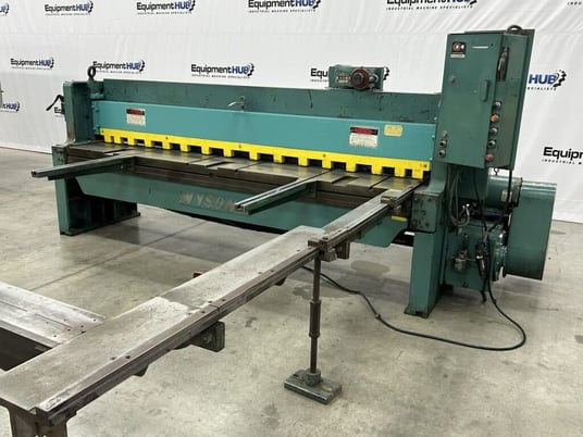 3/16" x 10' Wysong #1010, mechanical shear, front operated power back gauge, 16 hold downs, 10 HP, fine - Image 3