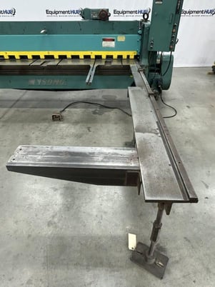 3/16" x 10' Wysong #1010, mechanical shear, front operated power back gauge, 16 hold downs, 10 HP, fine - Image 4