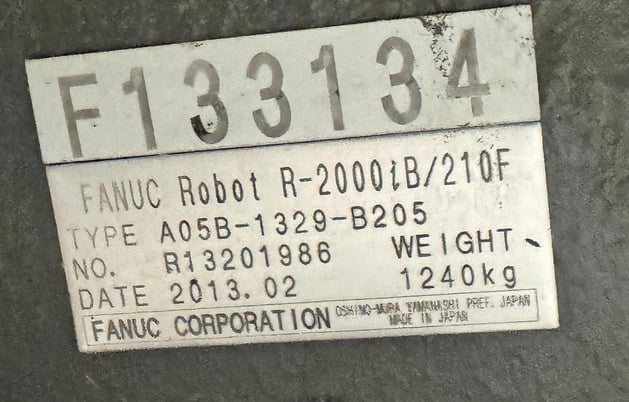 Fanuc #R-2000iB/210F, 6-Axis Robot, 104.5" reach, 210 kg payload, R-30iA Controller, 2013 - Image 2