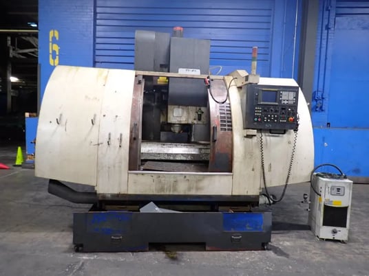 Johnford #SV-45, CNC vertical machining center, 20" x48" capacity, Fanuc 18-m, oil cooler, chip pan, 2000 - Image 2