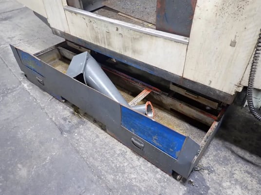 Johnford #SV-45, CNC vertical machining center, 20" x48" capacity, Fanuc 18-m, oil cooler, chip pan, 2000 - Image 9