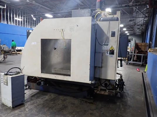 Johnford #SV-45, CNC vertical machining center, 20" x48" capacity, Fanuc 18-m, oil cooler, chip pan, 2000 - Image 10
