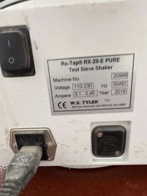 W.S. Tyler, Ro-Tap #RX-29-E, pure test sieve shaker, Hogentogler & Co. standard test sieves, 8" sieves, 2019 - Image 5