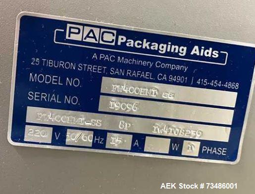 Packaging Aids #FW-400F, Horiz Flow Wrapper, 120 PPM, Gas Flush, Tear Notch, Codemate printer, Stainless - Image 3