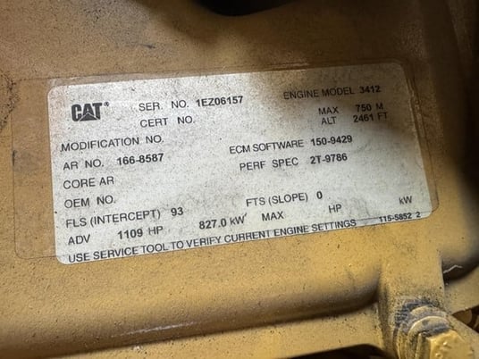 750 KW Caterpillar #3412, Diesel Generator Set, 1200 amp main circuit breaker, 1109 HP CAT engine, 1800 RPM - Image 10