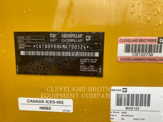 Cat 980, Wheel Loader, 4894 hours, S/N: MK700524, 2023 - Image 6