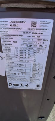 12.5 Ton, York #7J15N24R2B3ACA2A2 Sun Pro 3 Predator RTU package unit, 208/230 V., 3 phase, 60 Hz, gas heat - Image 9