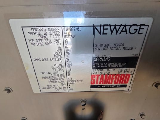 60 KW John Deere #4.5L, generator set, 480 Volts, 3-phase, 2003 - Image 7