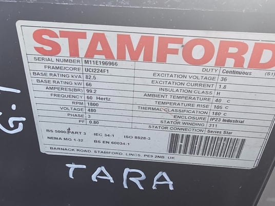 66 KW Isuzu, diesel generator set, 480 Volts, 3-phase, BJ-4JJ1XYGV-01 engine, 2011 - Image 4