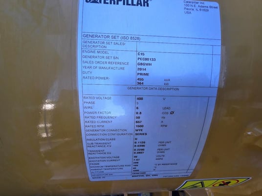 364 KW Caterpillar #C15, diesel generator set, 400 Volts, 3-phase - Image 10