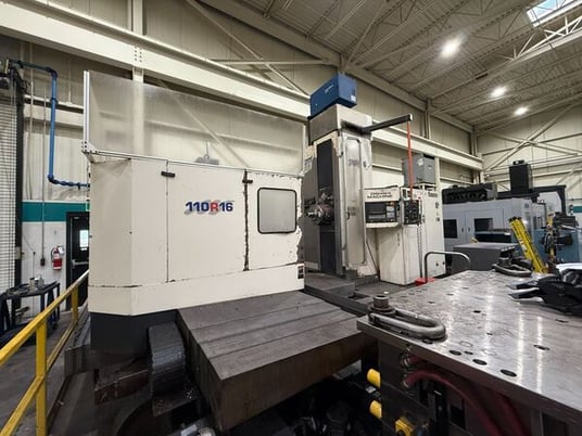 4.3" Toshiba, Shibaura #110R16, horizontal boring mill, Tosnuc 888 CNC Control, 55" x 63" full B-Axis rotary - Image 1