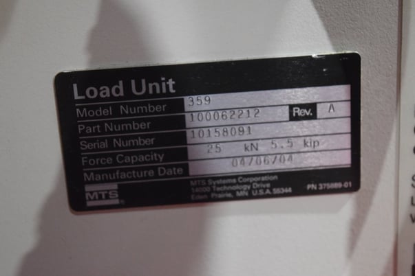 5.5 KIP (25kN), MTS #858 Mini Bionix II axial torsional fatigue load frame, 2 columns, 17-1/2" btwn columns - Image 7
