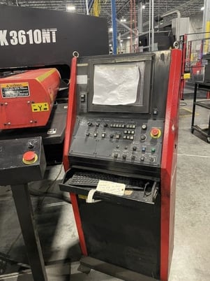 33 Ton, Amada #EMK-3610NT, Servo drive CNC turret punch, 50" throat, 58 station, 4 automatic index, 2007 - Image 6