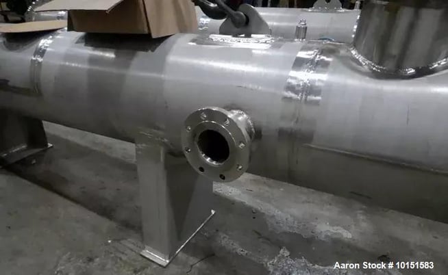 564 sq.ft., 150 PSI, Paget, Shell & Tube Heat Exchanger, 5 HP, 316L Stainless Steel, 10" valve, 2022 (2 - Image 8