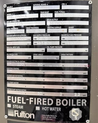 50 HP Fulton #FB-050-A, Classic Vertical Tubeless Steam Boiler Package, 150 PSI, Natural Gas, 1725 PPH - Image 2