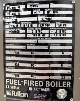 50 HP Fulton #FB-050-A, Classic Vertical Tubeless Steam Boiler Package, 150 PSI, Natural Gas, 1725 PPH - Image 3