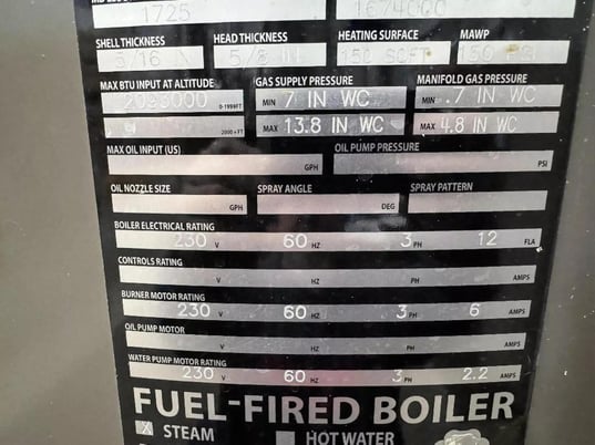 50 HP Fulton #FB-050-A, Classic Vertical Tubeless Steam Boiler Package, 150 PSI, Natural Gas, 1725 PPH - Image 4
