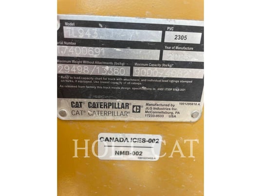 Cat TL943, Telehandler, 861 hours, S/N: T7400691, 2023 - Image 6