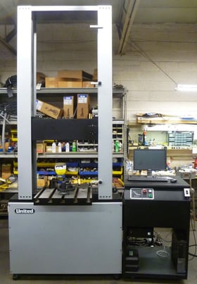 United #SFM-300kN, 60K (300kN) tensile & compression tester, 53" test opening, 22" btwn columns/screws, 53" - Image 1